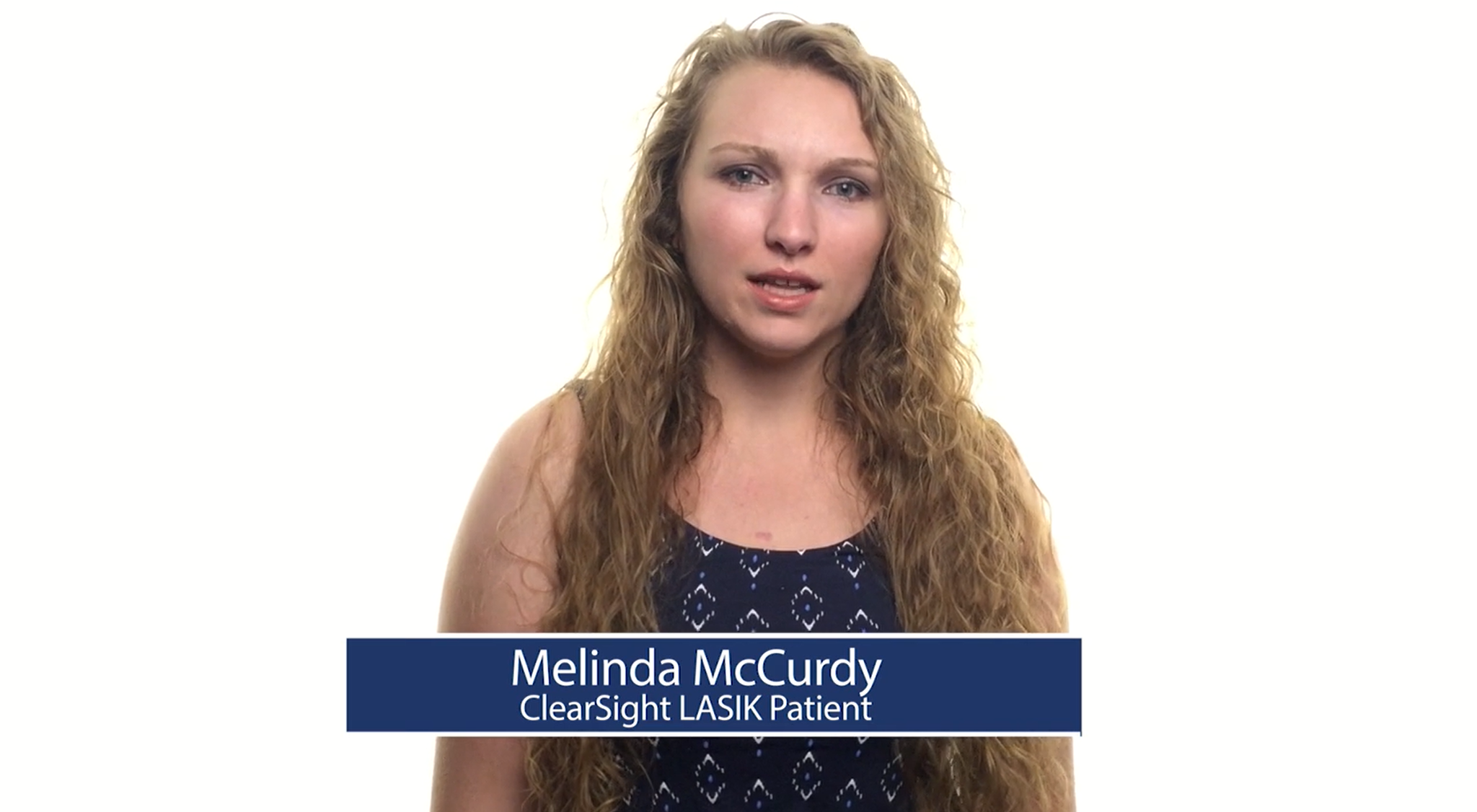 Photo of Melinda talking about her ClearSight experience